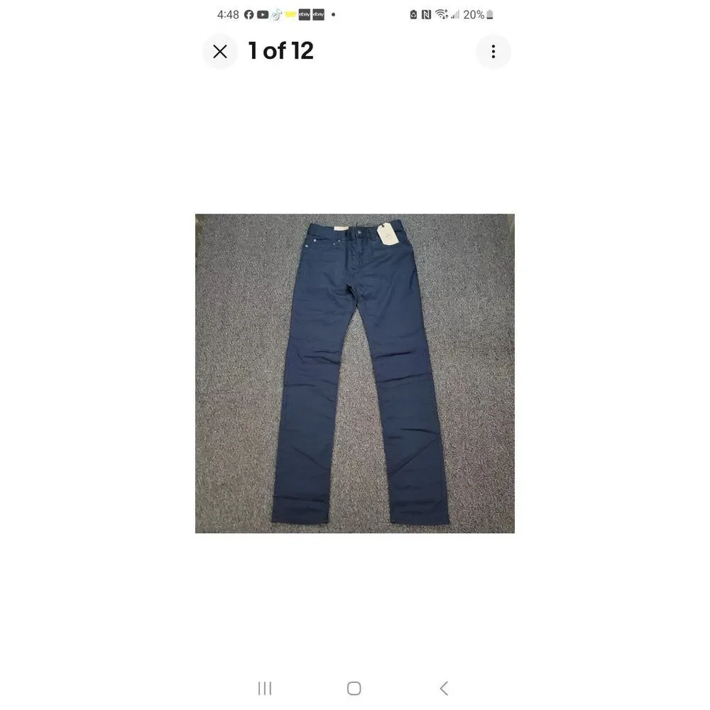 Prana Bridger Jeans Mens 30x36 Indie Blue Slim Straight Stretch 5 Pocket Organic
